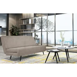 Dorel Home Mallory - Slaapbank 140 cm in taupe fluweel Best