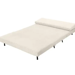 Dorel Home Mallory - Slaapbank 140 cm in crèmekleurige stof Outlet