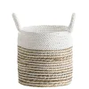 Leen Bakker Mand Bologna - naturel/wit - 30xØ28 cm Outlet