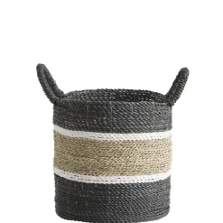 Leen Bakker Mand Bologna - naturel/zwart/wit - 35xØ33 cm Outlet