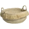 Leen Bakker Mand Fringes - naturel - 23xØ40 cm Clearance