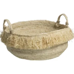 Leen Bakker Mand Fringes - naturel - 23xØ40 cm Clearance