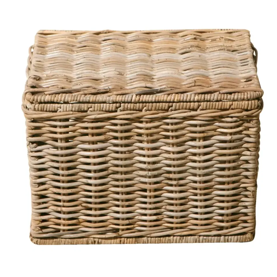 Leen Bakker Mand met deksel Meike - antiek grijs - 47x34x35 cm Online