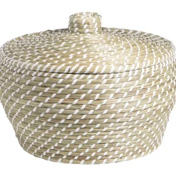 Leen Bakker Mand Noa naturel zeegras - 25xØ35xØ30 cm Discount