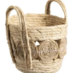Leen Bakker Mand Rondo - naturel - 26,5xØ24 cm Hot