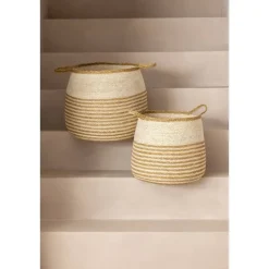 Leen Bakker Mand Tom - lichtbruin zeegras - 34xØ36 cm New