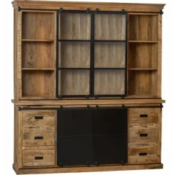 Mangohoutonline - Buffetkast Denver 200x220cm Recht Rechthoekig - Bruin - Mahom Online