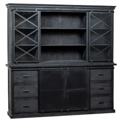 Mangohoutonline - Buffetkast Denver Black 200x220cm Rechthoekig - Zwart - Mahom Hot