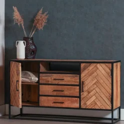 Mangohoutonline - Dressoir Toronto 145x80cm Rechthoekig - Bruin - Mahom Best