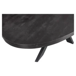 Mangohoutonline - Eettafel Tulsa Black 240x110cm Ovaal - Zwart - Mahom New