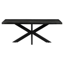 Mangohoutonline - Eettafel Memphis Black 140x90cm Rechthoekig - Zwart - Mahom Hot