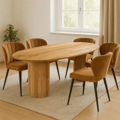 Mangohoutonline - Eettafel Chiara 210x100cm Rechthoekig - Bruin - Mahom Sale