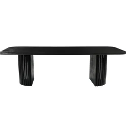 Mangohoutonline - Eettafel Lucia Black 240x110cm Rechthoekig - Zwart - Mahom Sale