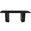 Mangohoutonline - Eettafel Lucia Black 210x100cm Rechthoekig - Zwart - Mahom Outlet