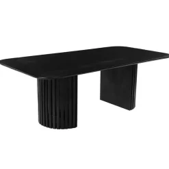 Mangohoutonline - Eettafel Lucia Black 210x100cm Rechthoekig - Zwart - Mahom Outlet
