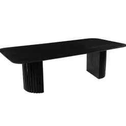 Mangohoutonline - Eettafel Lucia Black 210x100cm Rechthoekig - Zwart - Mahom Outlet