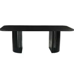 Mangohoutonline - Eettafel Lucia Black 260x120cm Rechthoekig - Zwart - Mahom Discount