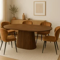 Mangohoutonline - Eettafel Nova Capsule Donkerbruin 210x100cm Rechthoekig Hot