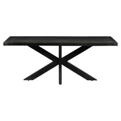 Mangohoutonline - Eettafel Memphis Black 220x100cm Rechthoekig - Zwart - Mahom Best