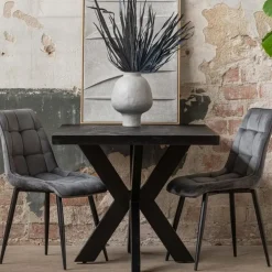 Mangohoutonline - Eettafel Memphis Black 220x100cm Rechthoekig - Zwart - Mahom Best