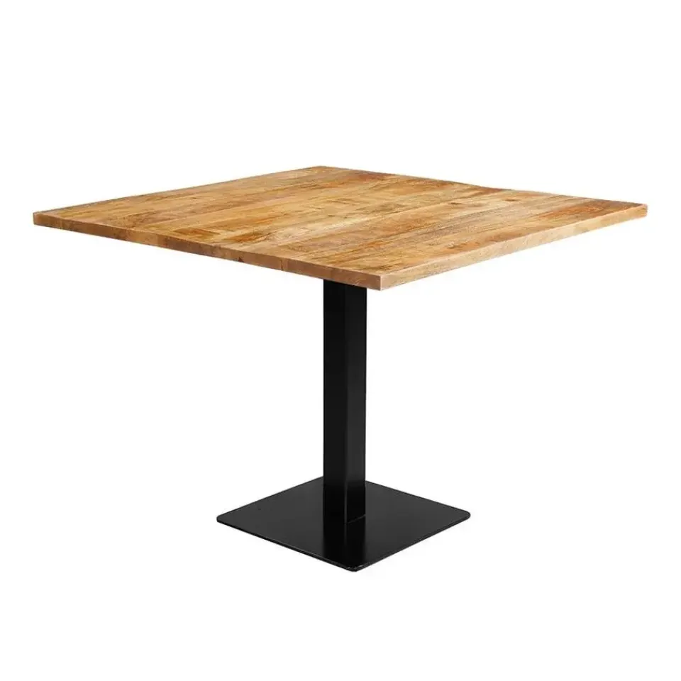 Mangohoutonline - Horecatafel Vierkant 100x100cm Vierkant - Bruin - Mahom Discount