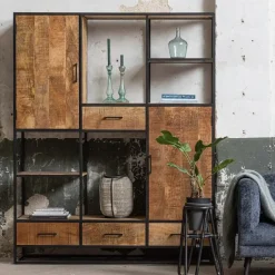 Mangohoutonline - Vakkenkast San AntonioXL Rechthoekig - Bruin - Mahom