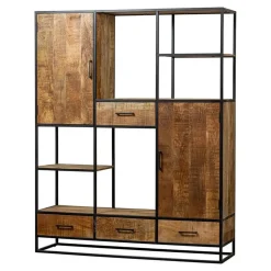 Mangohoutonline - Vakkenkast San AntonioXL Rechthoekig - Bruin - Mahom