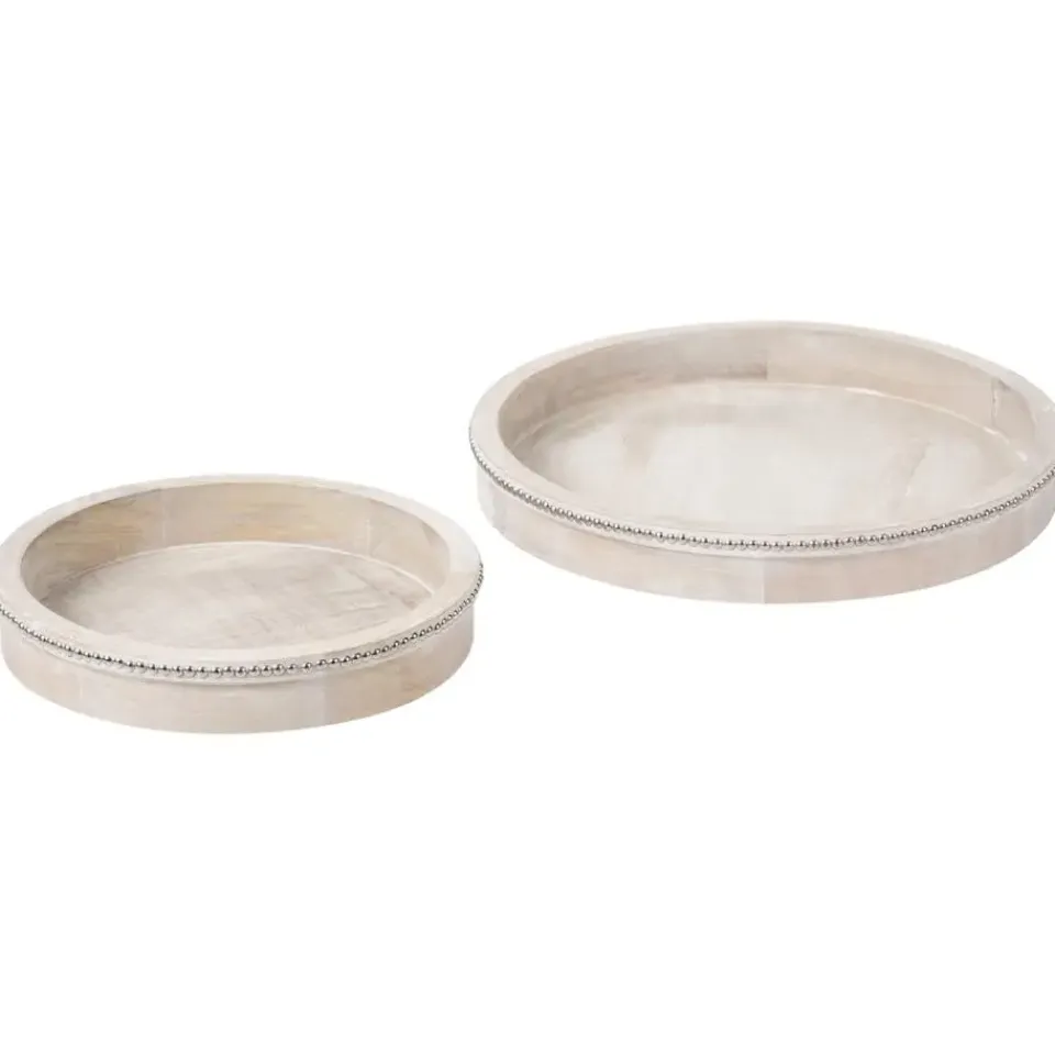 Leen Bakker MANSOURA - Dienblad set van 2 - Lichtbruin - Mangohout Hot