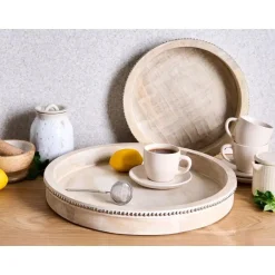 Leen Bakker MANSOURA - Dienblad set van 2 - Lichtbruin - Mangohout Hot