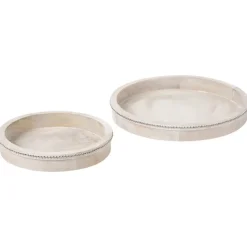 Leen Bakker MANSOURA - Dienblad set van 2 - Lichtbruin - Mangohout Hot