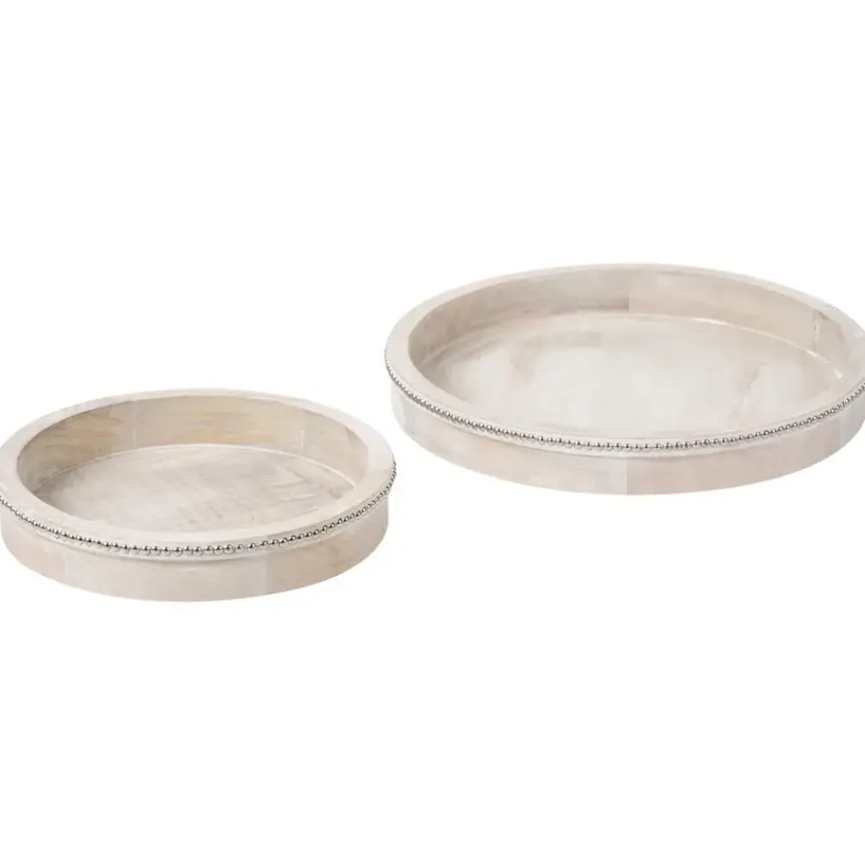 Leen Bakker MANSOURA - Dienblad set van 2 - Lichtbruin - Mangohout Hot