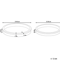 Leen Bakker MANSOURA - Dienblad set van 2 - Lichtbruin - Mangohout Hot
