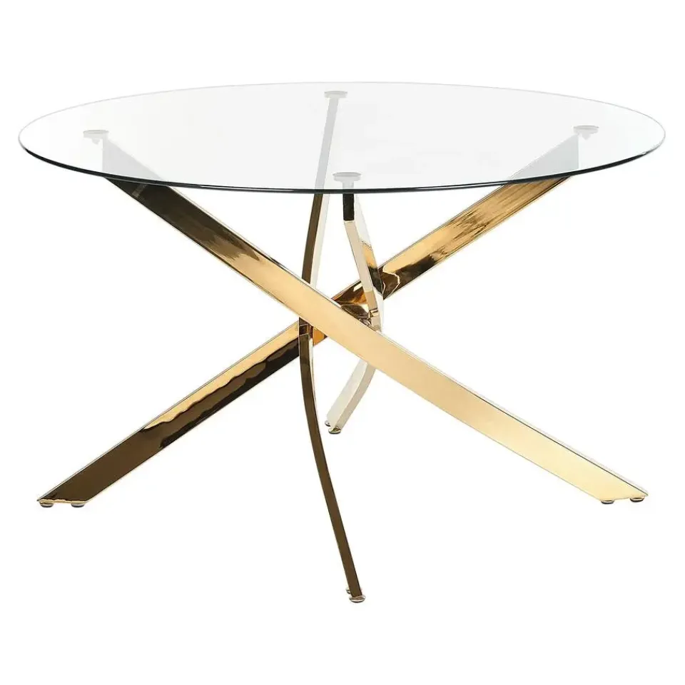 Beliani MARAMO - Eettafel - Goud - ⌀120 cm - Veiligheidsglas Clearance