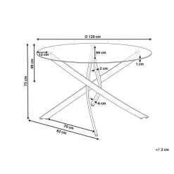 Beliani MARAMO - Eettafel - Goud - ⌀120 cm - Veiligheidsglas Clearance