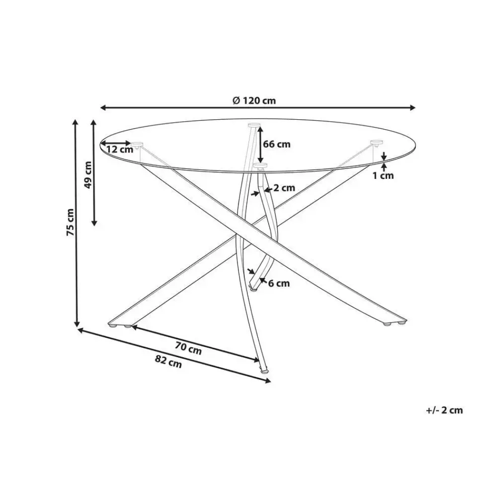 Beliani MARAMO - Eettafel - Goud - ⌀120 cm - Veiligheidsglas Clearance