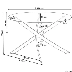 Beliani MARAMO - Eettafel - Goud - ⌀120 cm - Veiligheidsglas Clearance