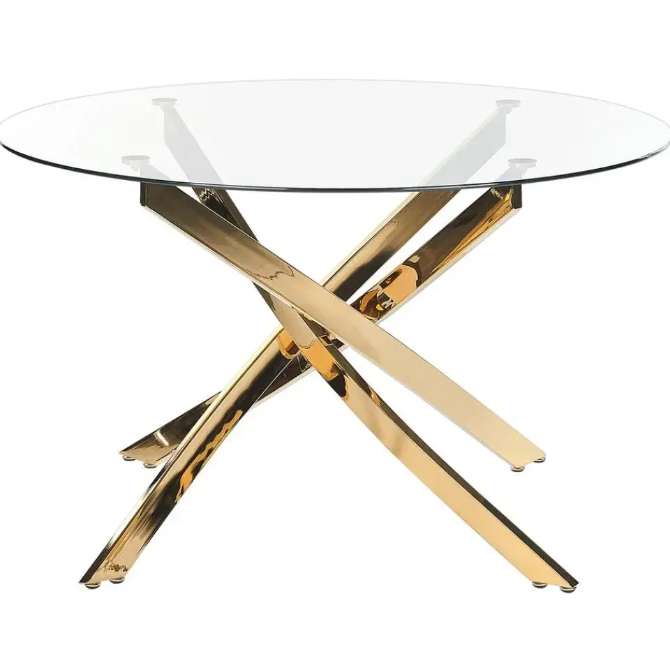 Beliani MARAMO - Eettafel - Goud - ⌀120 cm - Veiligheidsglas Clearance