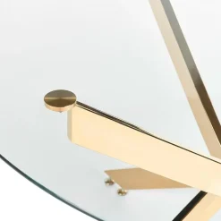 Beliani MARAMO - Eettafel - Goud - ⌀120 cm - Veiligheidsglas Clearance