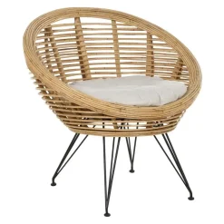 Beliani MARATEA - Tuinstoel set van 2 - Lichtbeige - Rotan Hot