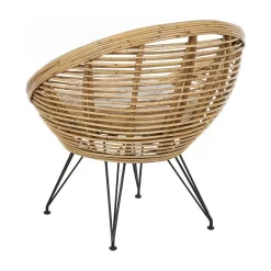 Beliani MARATEA - Tuinstoel set van 2 - Lichtbeige - Rotan Hot