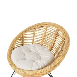 Beliani MARATEA - Tuinstoel set van 2 - Lichtbeige - Rotan Hot