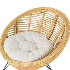 Beliani MARATEA - Tuinstoel set van 2 - Lichtbeige - Rotan Hot