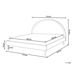 Beliani MARGUT - Bed - Beige - 160 x 200 cm - Bouclé Discount