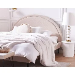 Beliani MARGUT - Bed - Beige - 160 x 200 cm - Bouclé Discount