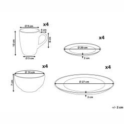 Leen Bakker MARJORAM - 16-delige serviesset - Wit - Porselein Hot