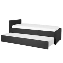 Beliani MARMANDE - Onderschuifbed - Grijs - 80 x 200 cm - Polyester Online