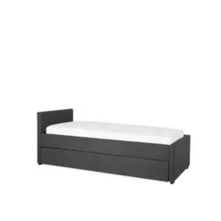 Beliani MARMANDE - Onderschuifbed - Grijs - 80 x 200 cm - Polyester Online