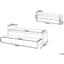 Beliani MARMANDE - Onderschuifbed - Grijs - 80 x 200 cm - Polyester Online