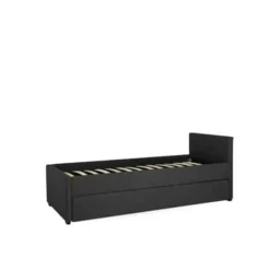 Beliani MARMANDE - Onderschuifbed - Grijs - 80 x 200 cm - Polyester Online