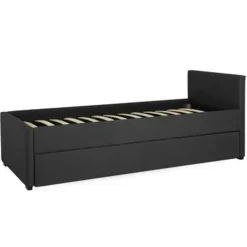 Beliani MARMANDE - Onderschuifbed - Grijs - 80 x 200 cm - Polyester Online